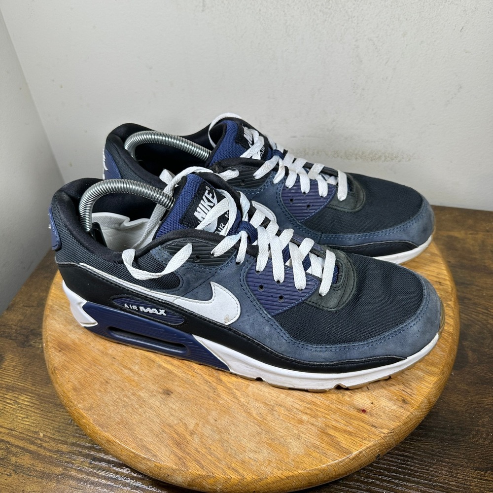 Nike Air Max 90 Mens Navy Black White Gum Sneakers FB9658-400 Size 11